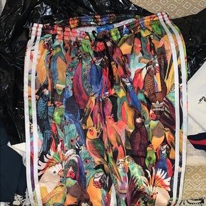 adidas parrot print track pants